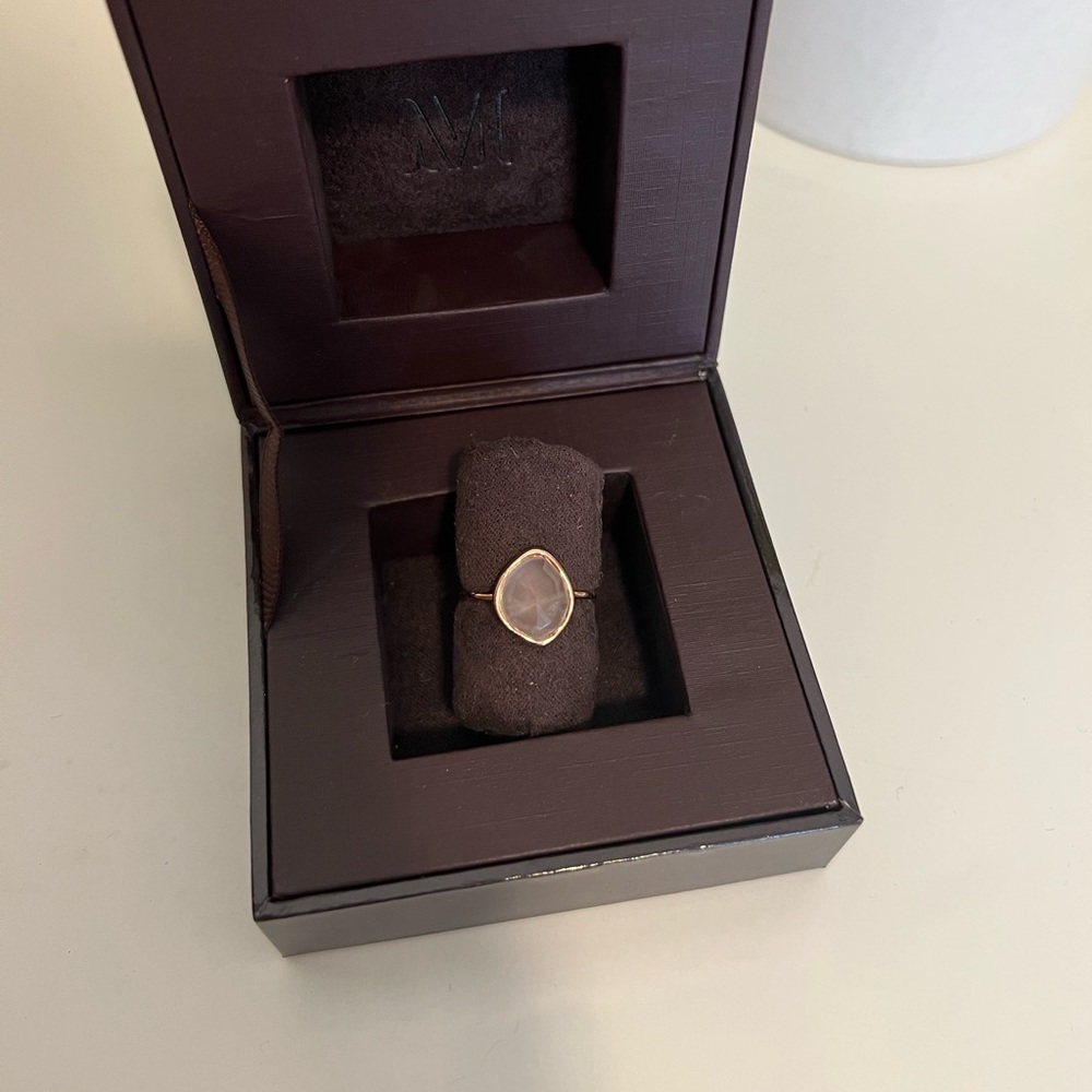 Monica Vinader Rose Quartz Siren Small Nugget Stacking Ring